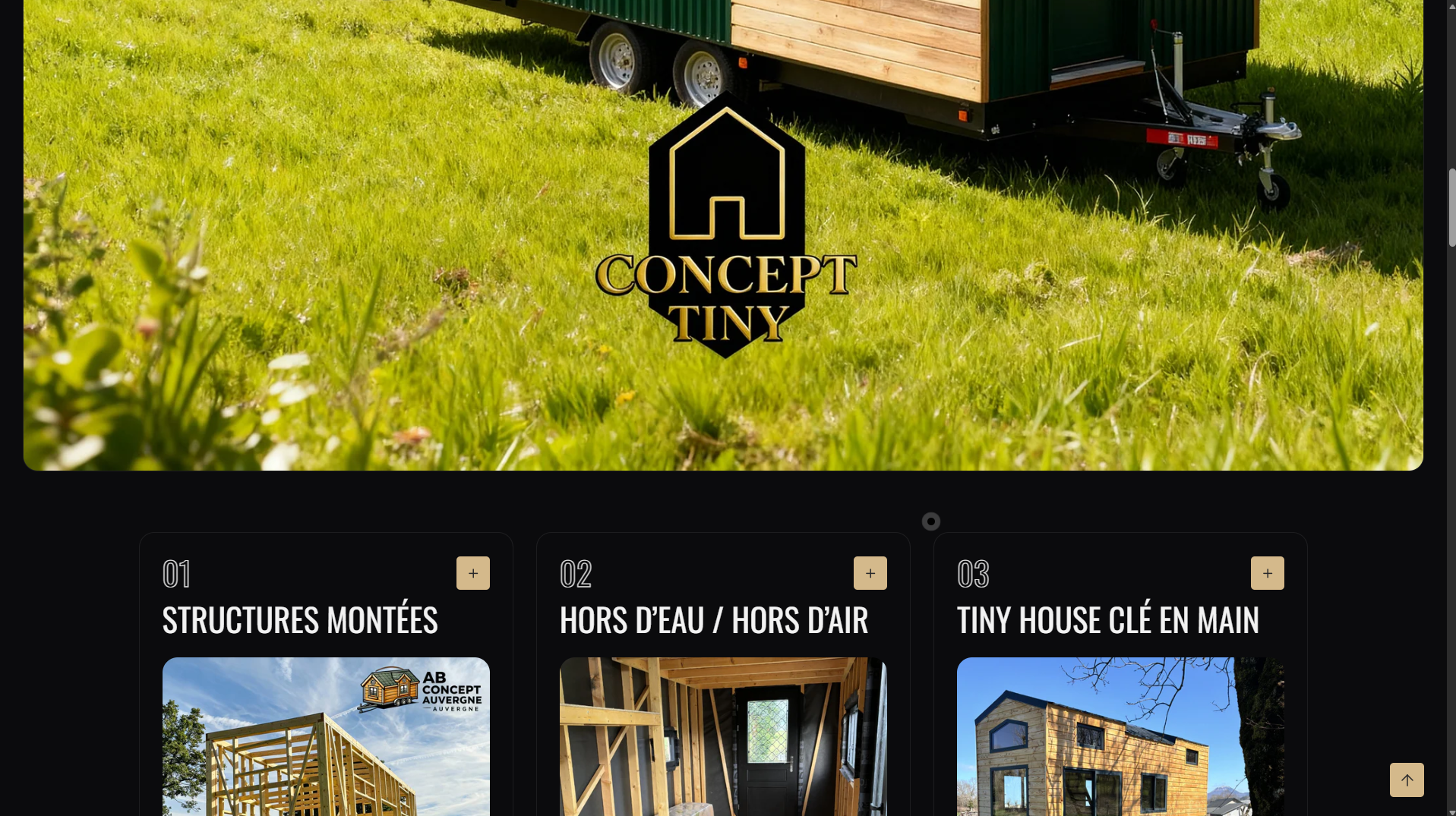 Section offres / réalisations – AB Concept Auvergne